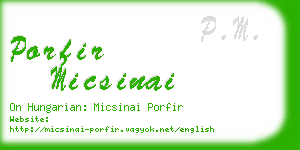 porfir micsinai business card
